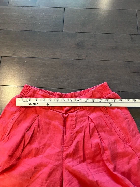 Athleta Playa Linen Wide Leg Crop Pants Coral Size 8 100% Linen - Picture 4 of 11